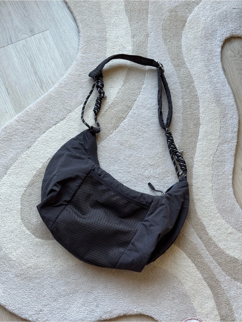 Adanola Black Drawcord Shoulder Bag - Picture 2 of 6